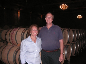 Charlie and me in the barrel room at Emilio Moro