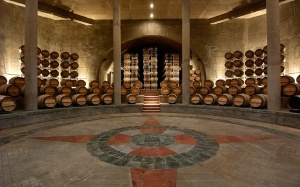 the beautiful barrel room at Salentein