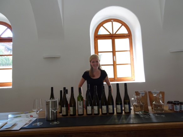 Maria Maier with the wines we tasted