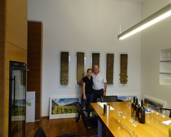 at Weingut Rudi Pichler with Rudi with his daughter Theresa
