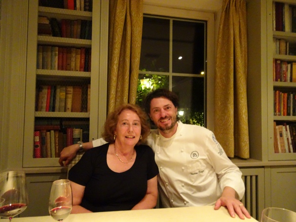 me with Chef Thomas Dorfer at Landhaus Bacher